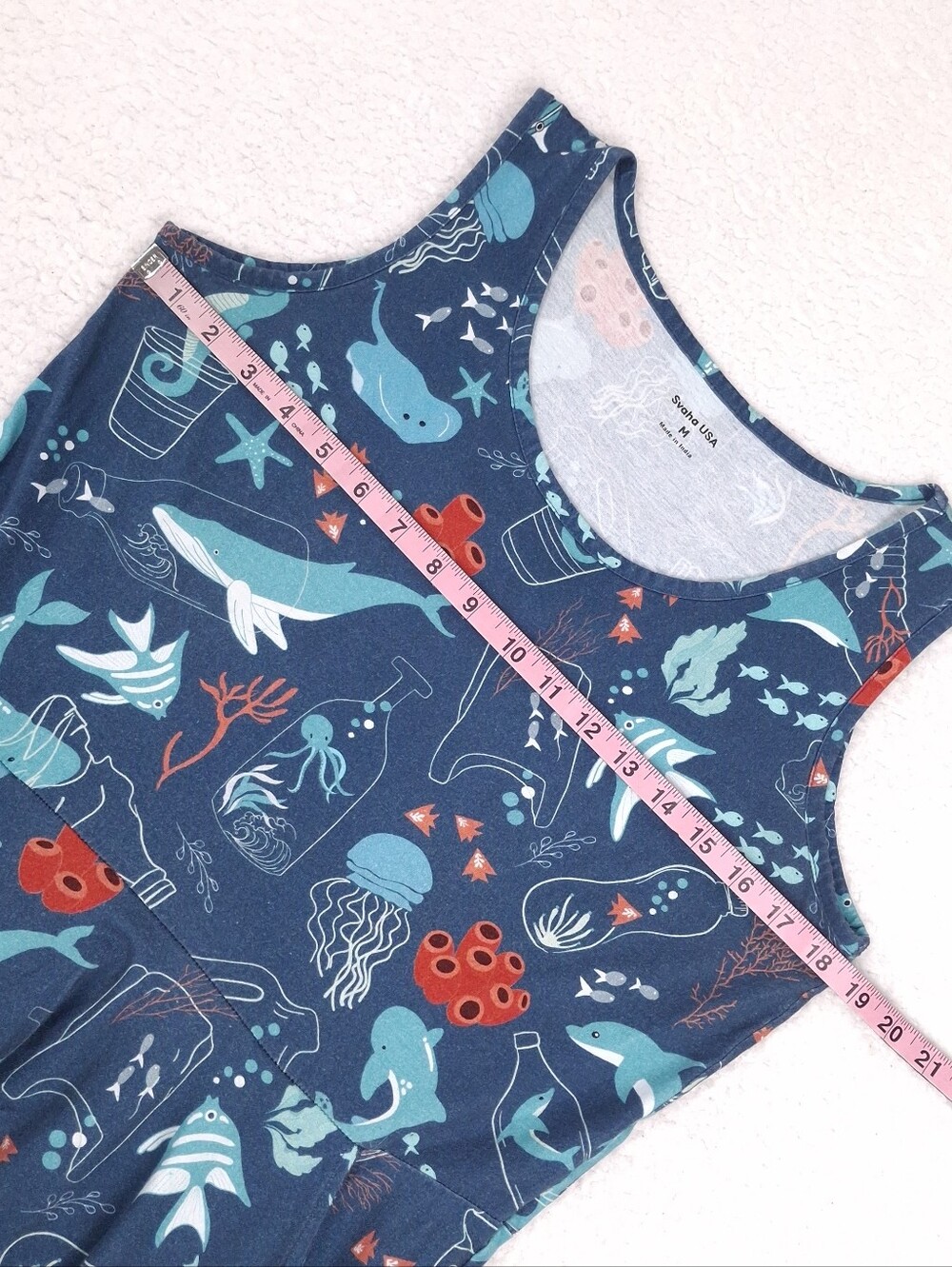 Svaha twirl dress ocean pollution conservation marine biology sea life pockets - Picture 5 of 10
